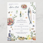 Menu Élégant thème grec | Illustré Méditerranée (Devant)