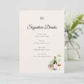 Menu Elegant Tuscany Signature Drinks Wedding Sign (Debout devant)