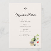 Menu Elegant Tuscany Signature Drinks Wedding Sign (Devant)
