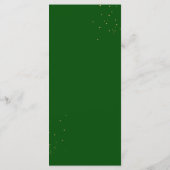 Menu Élégant vert émeraude et Rose ivoire floral (Dos)