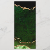 Menu Élégant Vert et Or Parties scintillant Faux Mariag (Dos)