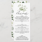 Menu Élégant vert mariage de script botanique moderne (Devant / Derrière)