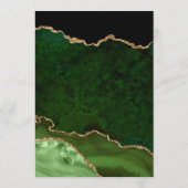 Menu Élégant Vert & Or Parties scintillant Faux Mariage (Dos)