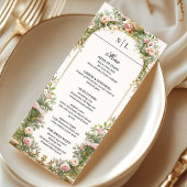 Menu Élégant Vintage Arche Mariage Monogramme