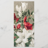 Menu Élégant Vintage Florals d'hiver Mariage (Dos)