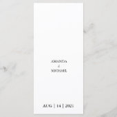 Menu Elégant Vintage Illustration Peacock Mariage (Dos)