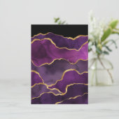 Menu Elégant violet Abstrait Motif d'aquarelle (Debout devant)