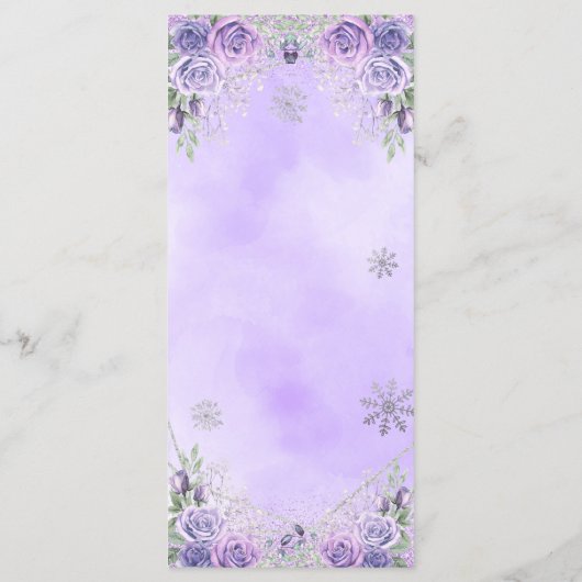 Menu Élégant violet flocon de neige Noël Mis Xv Años (Dos)