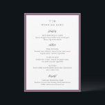 Menu Élégant violet monogramme Mariage moderne<br><div class="desc">Menus mariages modernes avec un design épuré avec des polices serif et script.</div>
