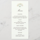 Menu Elegant Watercolor Floral Rococo Wedding (Devant)