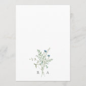 Menu Elegant Waterverf Wildflower Wedding (Achterkant)