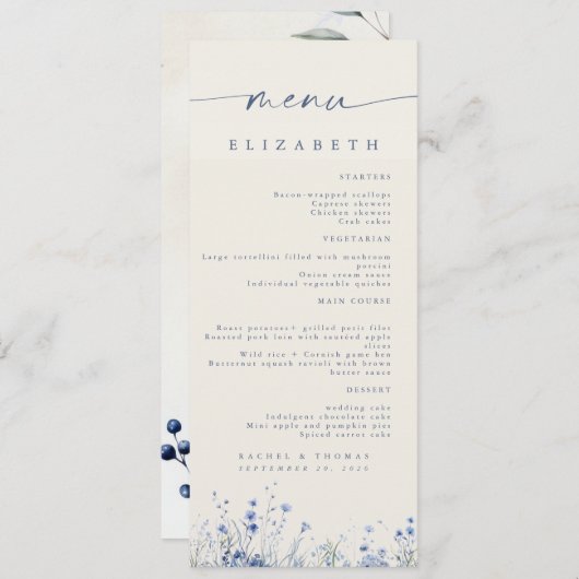 Menu Elegant Wedding Reception (Voorkant / Achterkant)