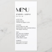 Menu Elegant White Black Monogram Weddenschap (Voorkant)