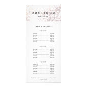 Menu Elegant White Bokeh Salon Price List (Voorkant)