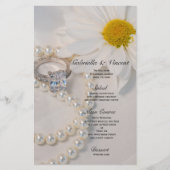Menu Elegant White Daisy Flower Wedding (Voorkant)