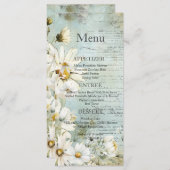 Menu Elegant White Daisy Wedding (Voorkant / Achterkant)