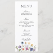 Menu Elegant Wildflower Spring Wedding Dinner (Devant)