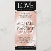 Menu Elégante 30ème Mariage Pearl Anniversaire de céléb (Dos)