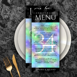 Menu Élégante 34e anniversaire du Mariage Opal