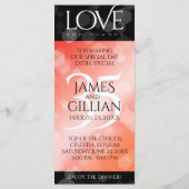 Menu Elégante 35ème anniversaire de Mariage de corail (Dos)