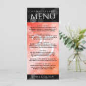 Menu Elégante 35ème anniversaire de Mariage de corail (Debout devant)