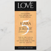 Menu Élégante 5ème anniversaire de Mariage de bois (Dos)