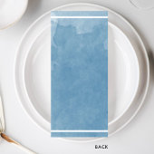 Menu Elégante Aquarelle bleu Monogram, Mariage