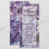 Menu Elégante aquarelle bleu violet poussiéreuse (Devant / Derrière)