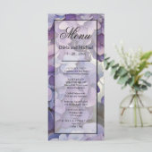 Menu Elégante aquarelle bleu violet poussiéreuse (Debout devant)