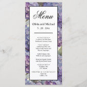 Menu Elégante aquarelle bleu violet poussiéreuse (Devant)