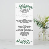 Menu Elégante Aquarelle classique Vert Feuille Mariage (Debout devant)