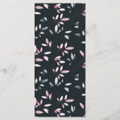 Menu Elégante aquarelle de la marine rose Mariage flora (Dos)