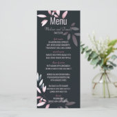 Menu Elégante aquarelle de la marine rose Mariage flora (Debout devant)