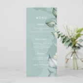 Menu Elégante aquarelle feuilles | Blanc (Debout devant)