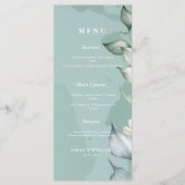 Menu Elégante aquarelle feuilles | Blanc (Devant)