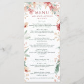Menu Elégante aquarelle Florale Mariage de Noël d'hiver (Devant)