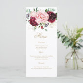 Menu Elégante aquarelle florale moderne (Debout devant)