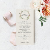 Menu Elégante aquarelle Jardin rose rose Mariage