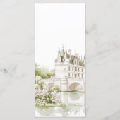Menu Elégante aquarelle Manor Jardin Mariage (Dos)