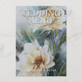 Menu Elégante aquarelle Rose Crème et Sage Green (Devant)