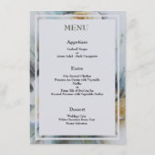 Menu Elégante aquarelle Rose Crème et Sage Green (Dos)