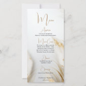 Menu Elegante Boheemse Bloemen Goud Pampas (Voorkant)
