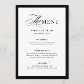 Menu Élégante bordure noire et blanche | Luxe Classique (Devant)