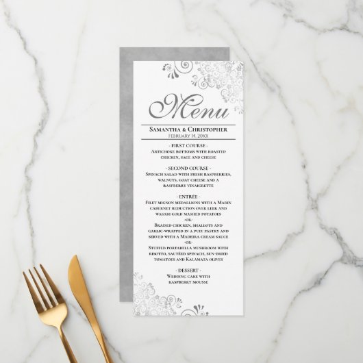 Menu Elégante boucles et torsades d'argent sur Mariage (Devant/Arrière en situation)