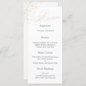 Menu Élégante calligraphie blanche Faux Gold Script Men (Devant / Derrière)