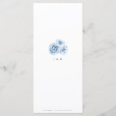 Menu Elégante calligraphie bleu aquarelle mariage flora (Dos)