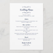 Menu Élégante calligraphie de mariage Chic Navy Blue Di (Devant)