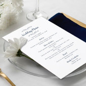 Menu Élégante calligraphie de mariage Chic Navy Blue Di