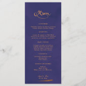 Menu Élégante calligraphie Emerald Purple & Gold Mariag (Devant)