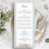 Menu Élégante calligraphie florale Pastel Boho
